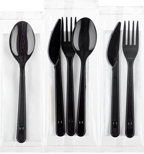 Набор одноразовых столовых приборов в индивидуальной упаковке